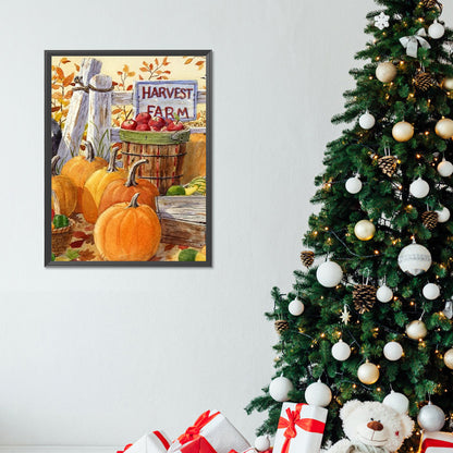 Autumn Harvest In The Pumpkin Patch - Full Round Drill Diamond Painting 30*40CM