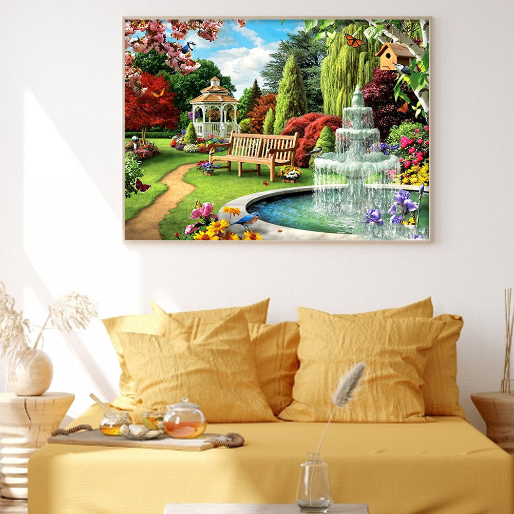 Garden Courtyard - 11CT Stamped Cross Stitch 50*40CM