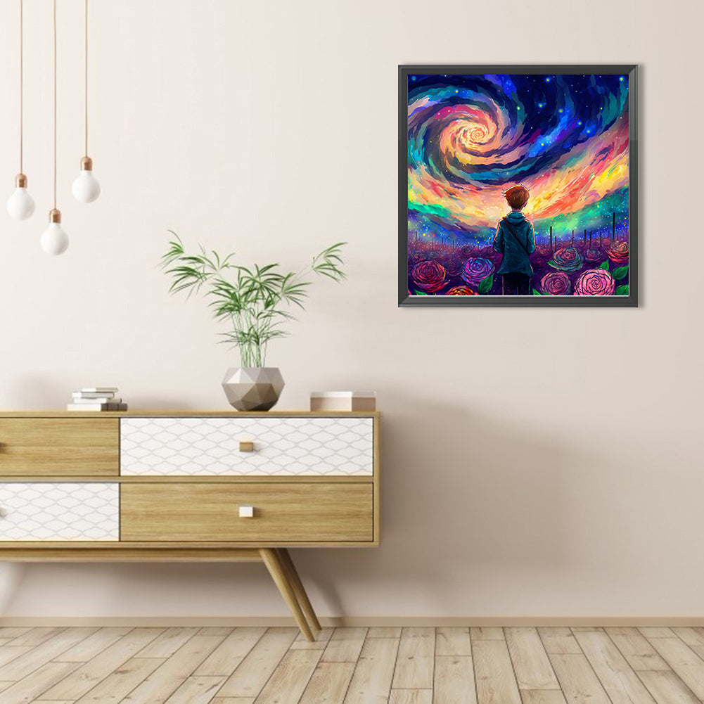 Under The Stars - Full AB Drill Round Diamond Painting 40*40CM