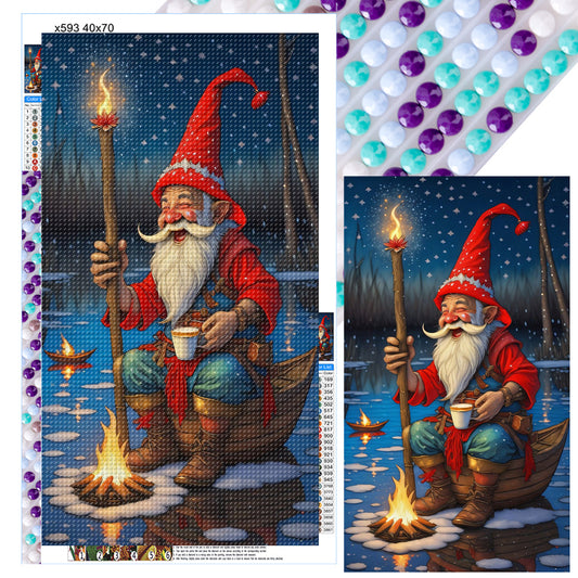 Grandpa Warming Himself By The Fire - Full Round Drill Diamond Painting 40*70CM