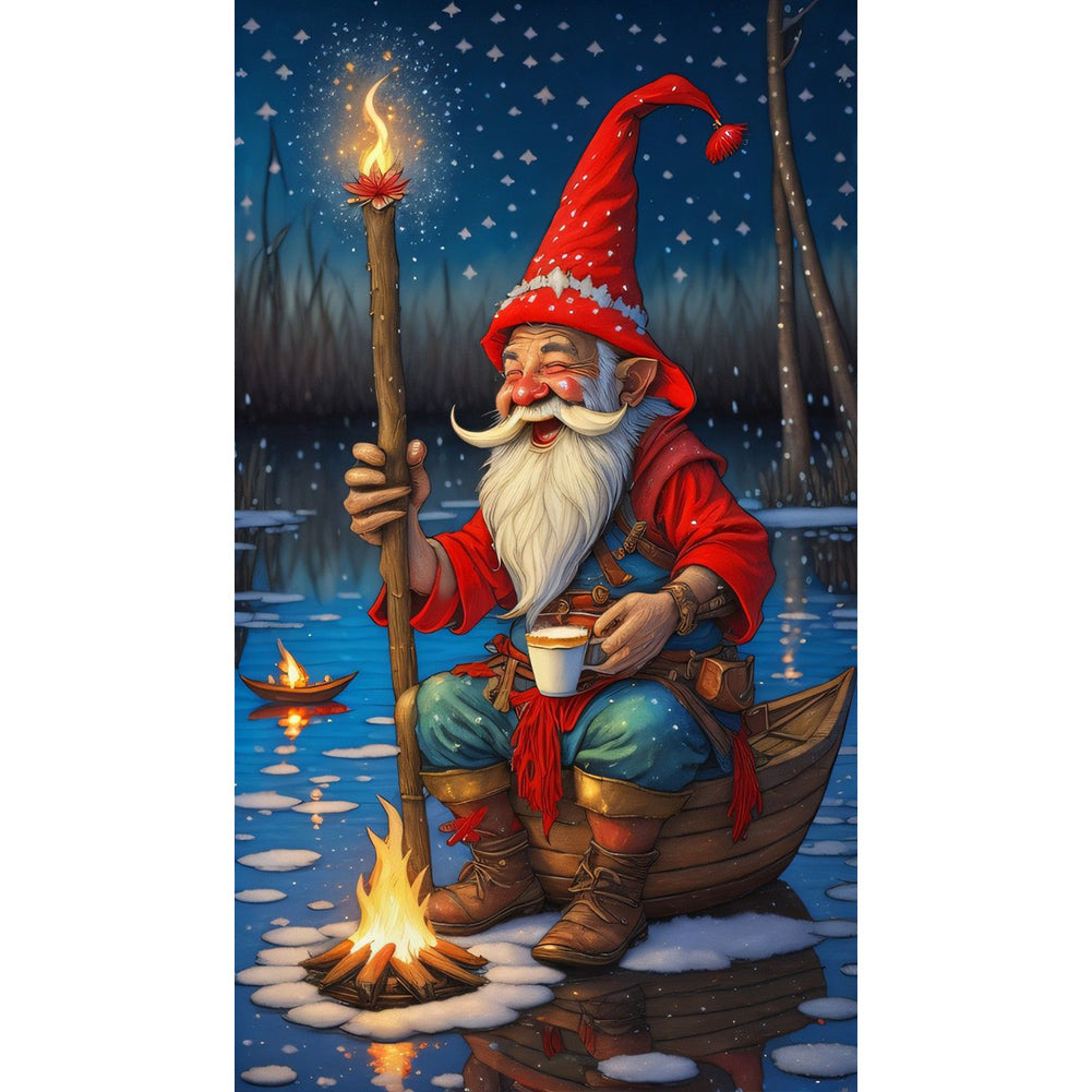 Grandpa Warming Himself By The Fire - Full Round Drill Diamond Painting 40*70CM