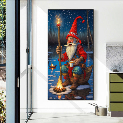Grandpa Warming Himself By The Fire - Full Round Drill Diamond Painting 40*70CM