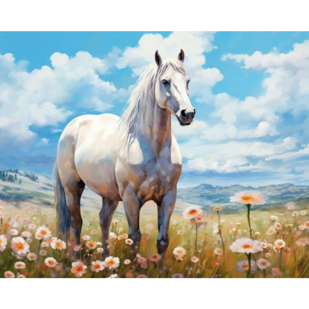 Wild Horses In The Field - Full Round Drill Diamond Painting 50*40CM