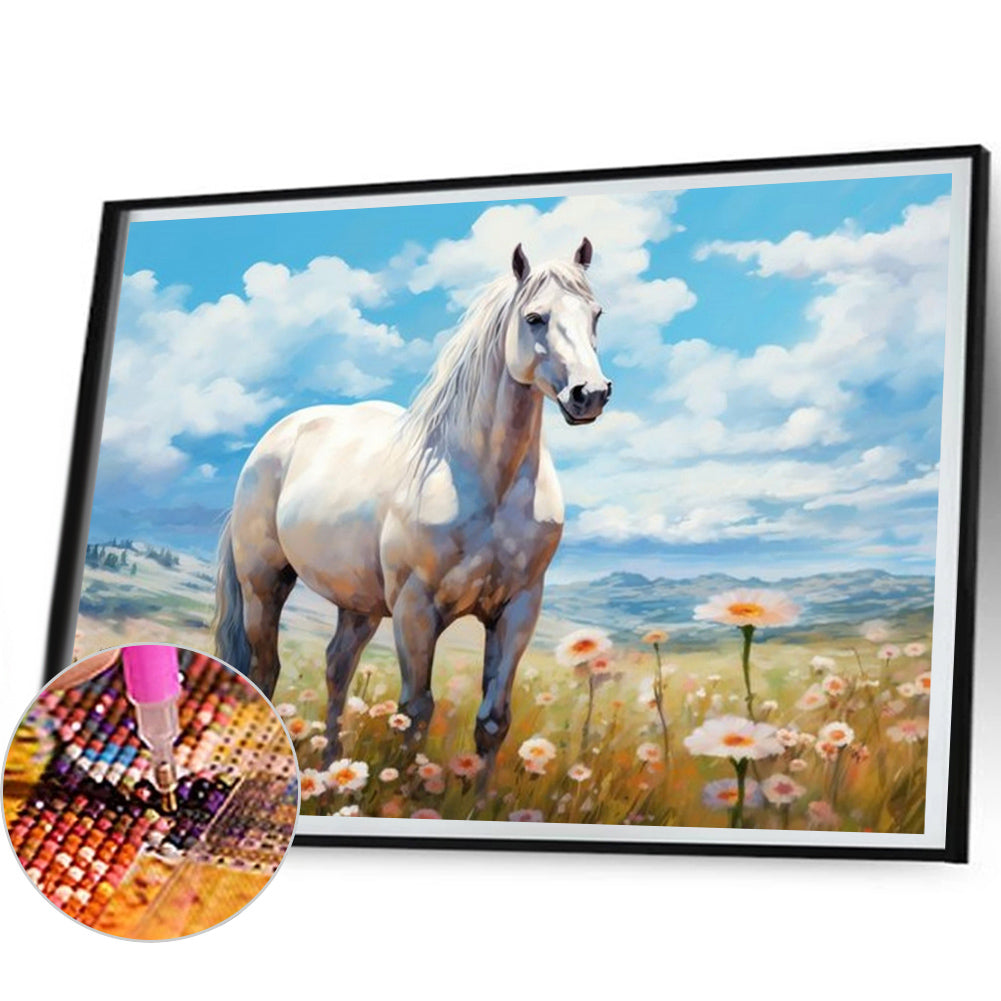 Wild Horses In The Field - Full Round Drill Diamond Painting 50*40CM