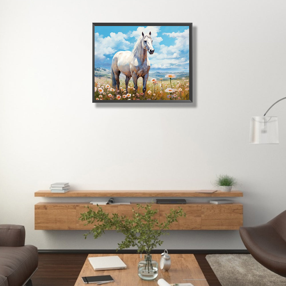 Wild Horses In The Field - Full Round Drill Diamond Painting 50*40CM