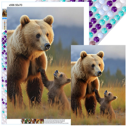 Mother Bear And Baby Bear - Full Round Drill Diamond Painting 50*70CM