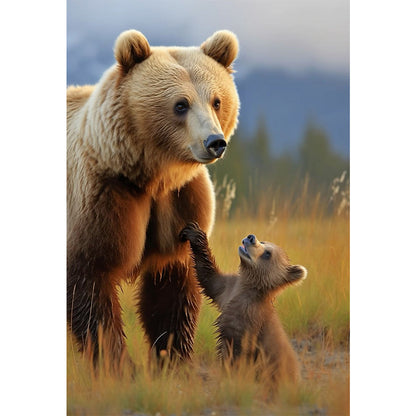 Mother Bear And Baby Bear - Full Round Drill Diamond Painting 50*70CM