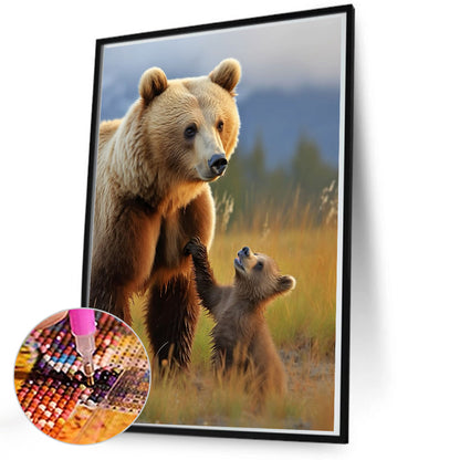 Mother Bear And Baby Bear - Full Round Drill Diamond Painting 50*70CM