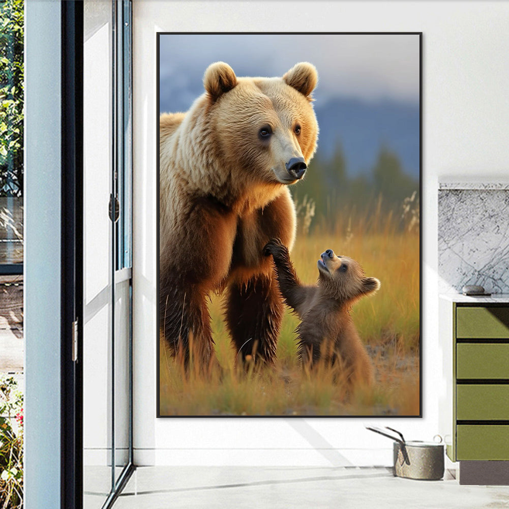 Mother Bear And Baby Bear - Full Round Drill Diamond Painting 50*70CM