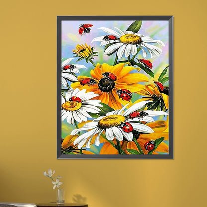 Ladybug And Flower - Full AB Drill Round Diamond Painting 40*50CM