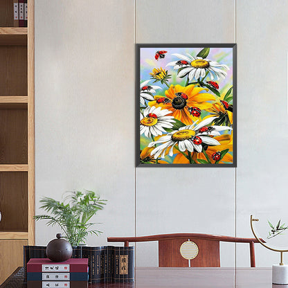 Ladybug And Flower - Full AB Drill Round Diamond Painting 40*50CM