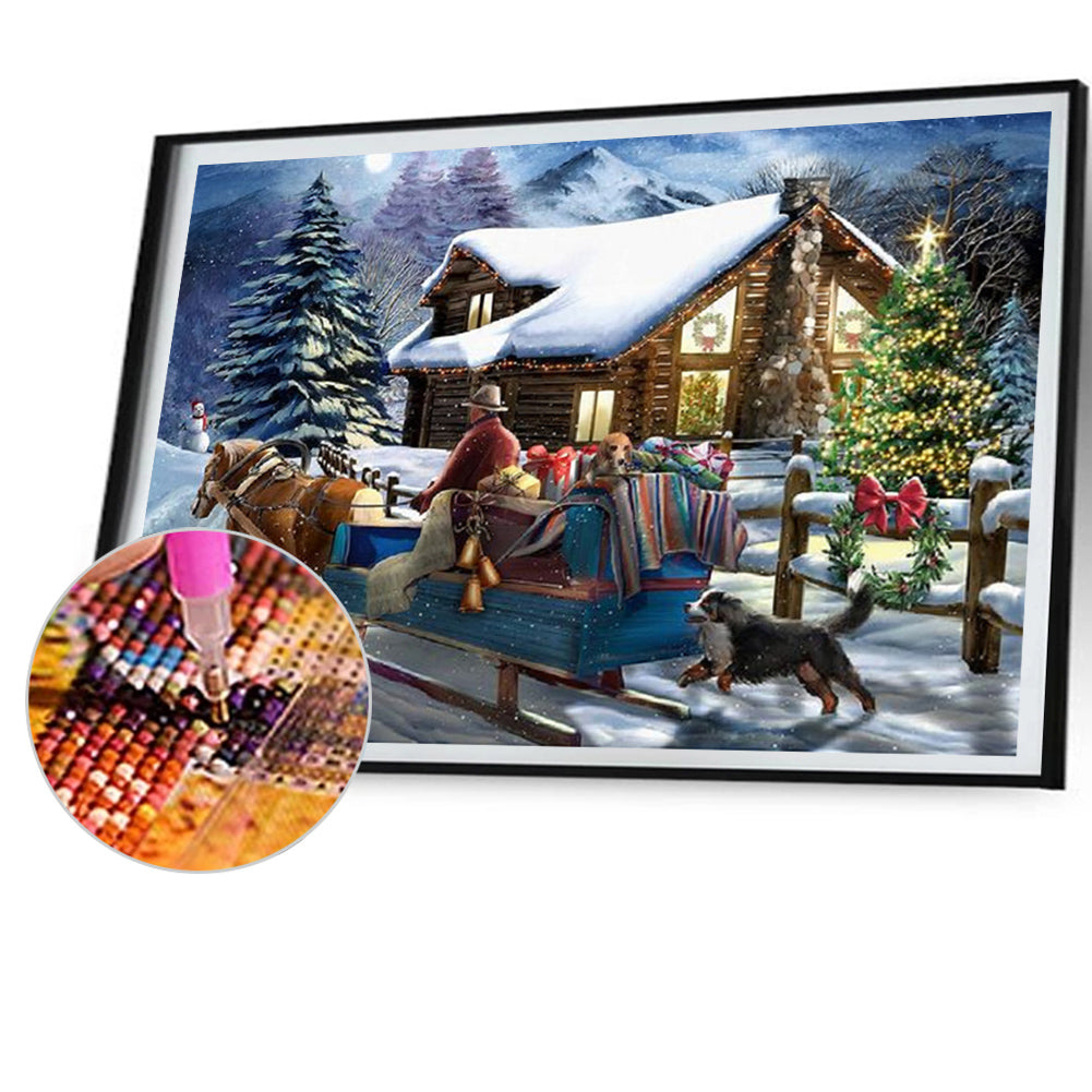 Christmas Snow Scene - Full Square Drill Diamond Painting 70*50CM