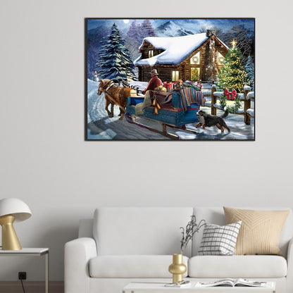 Christmas Snow Scene - Full Square Drill Diamond Painting 70*50CM