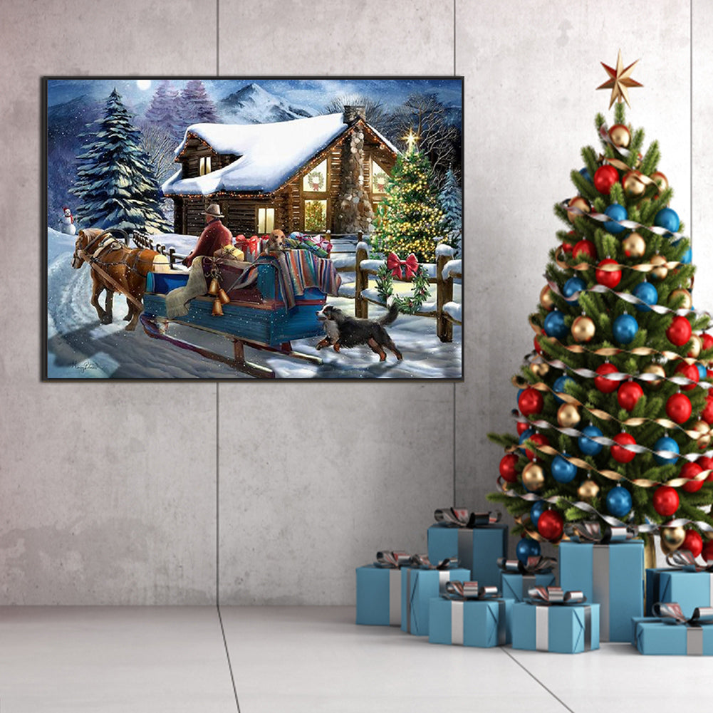 Christmas Snow Scene - Full Square Drill Diamond Painting 70*50CM