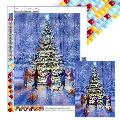 Christmas Snow Scene - Full Square Drill Diamond Painting 30*40CM