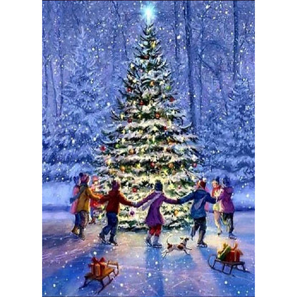 Christmas Snow Scene - Full Square Drill Diamond Painting 30*40CM