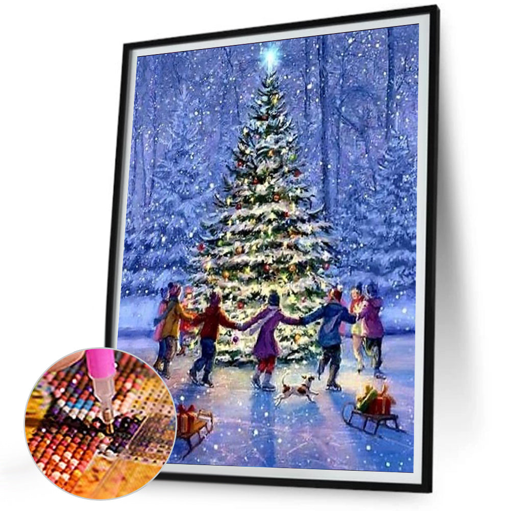 Christmas Snow Scene - Full Square Drill Diamond Painting 30*40CM