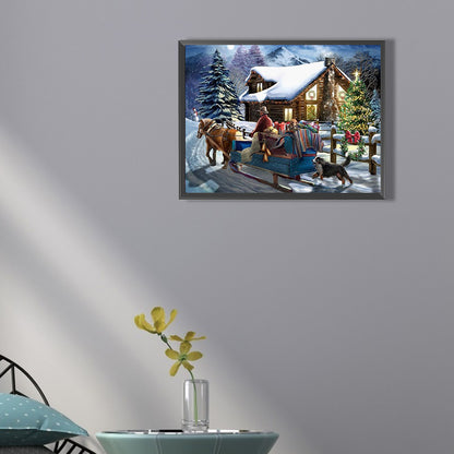 Christmas Snow Scene - Full Square Drill Diamond Painting 40*30CM