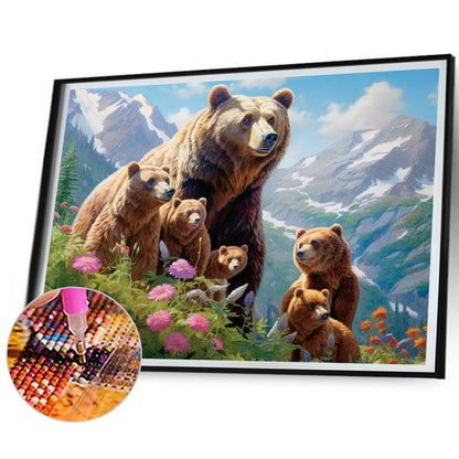 Alpine Brown Bear - Full Square Drill Diamond Painting 40*30CM