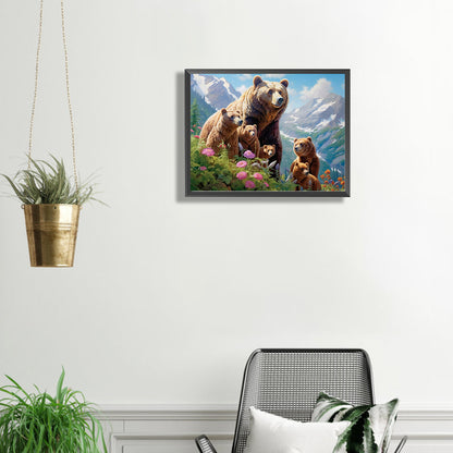 Alpine Brown Bear - Full Square Drill Diamond Painting 40*30CM