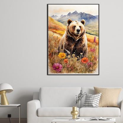 Brown Bear On The Mountain - Full Square Drill Diamond Painting 50*70CM