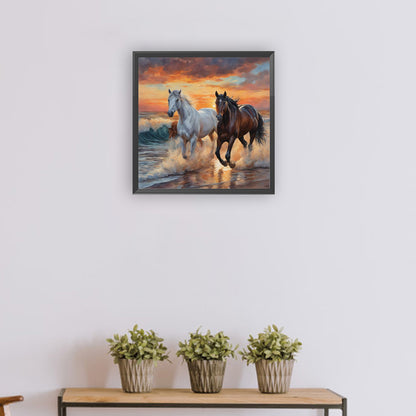 Two Horses - Full Round Drill Diamond Painting 30*30CM