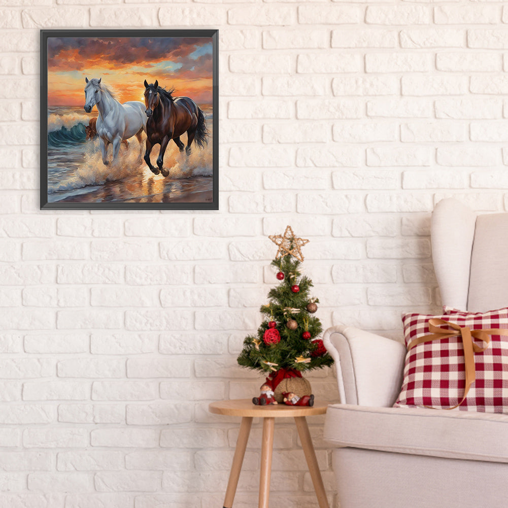 Two Horses - Full Round Drill Diamond Painting 30*30CM