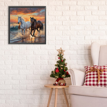 Two Horses - Full Round Drill Diamond Painting 30*30CM