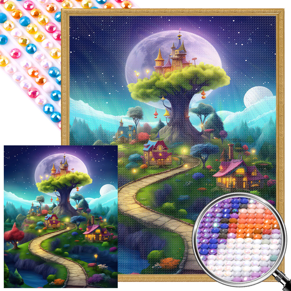 Fairy Tale Town - Full AB Drill Round Diamond Painting 40*50CM