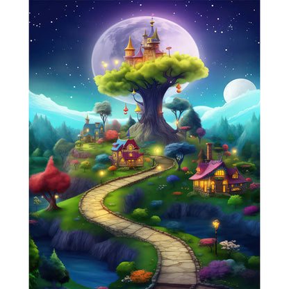 Fairy Tale Town - Full AB Drill Round Diamond Painting 40*50CM