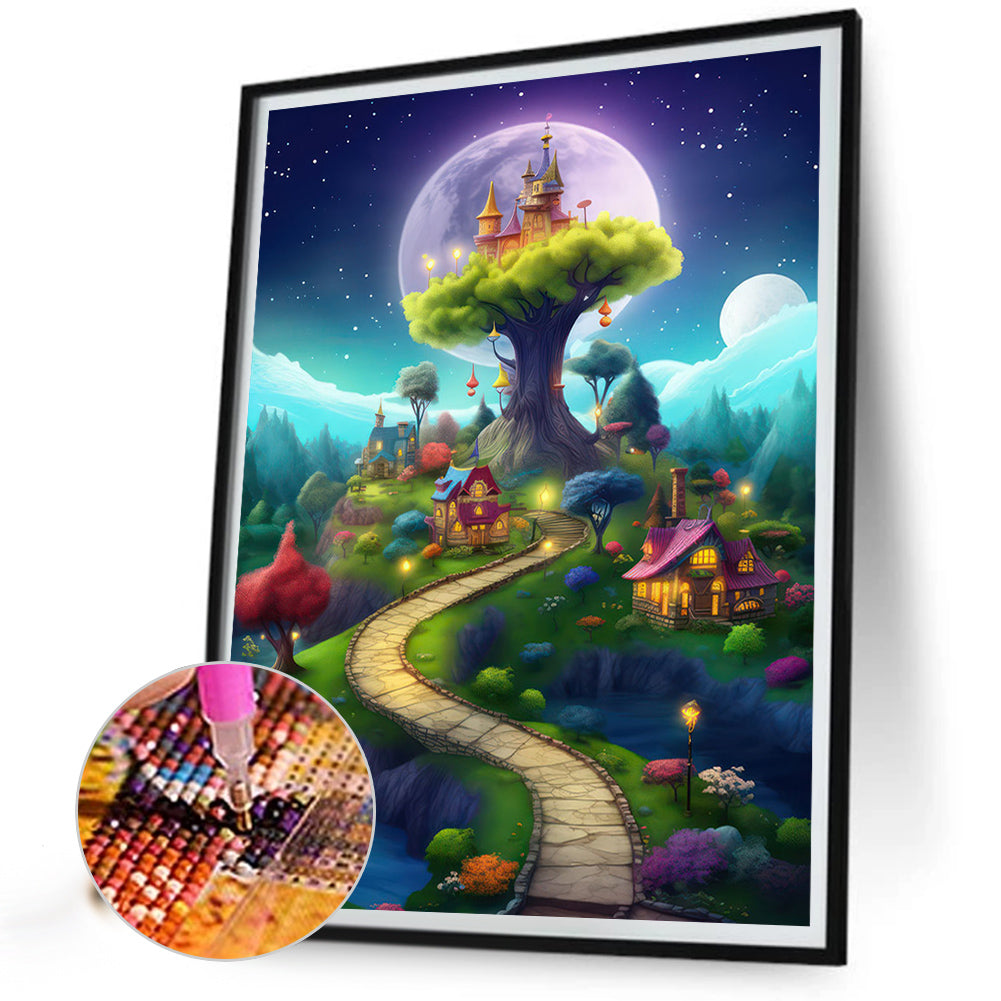 Fairy Tale Town - Full AB Drill Round Diamond Painting 40*50CM