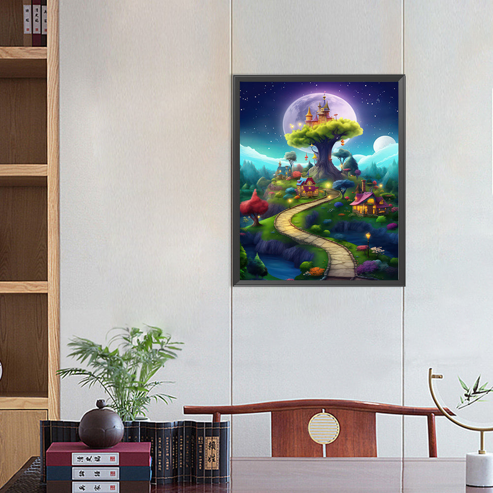 Fairy Tale Town - Full AB Drill Round Diamond Painting 40*50CM