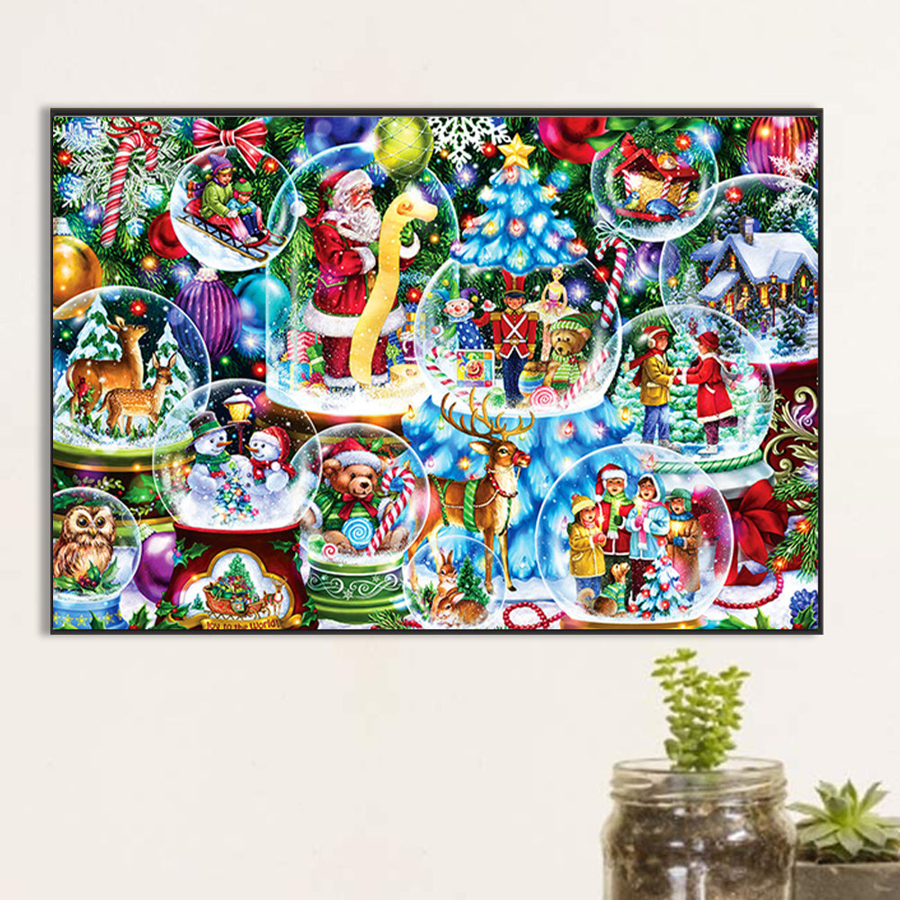 Celebrate Christmas - Full AB Drill Round Diamond Painting 60*40CM