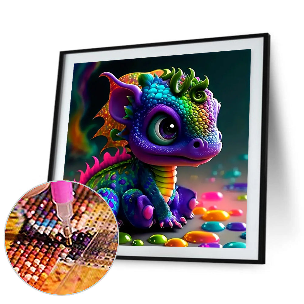 Cute Little Dragon - Full Round Drill Diamond Painting 30*30CM
