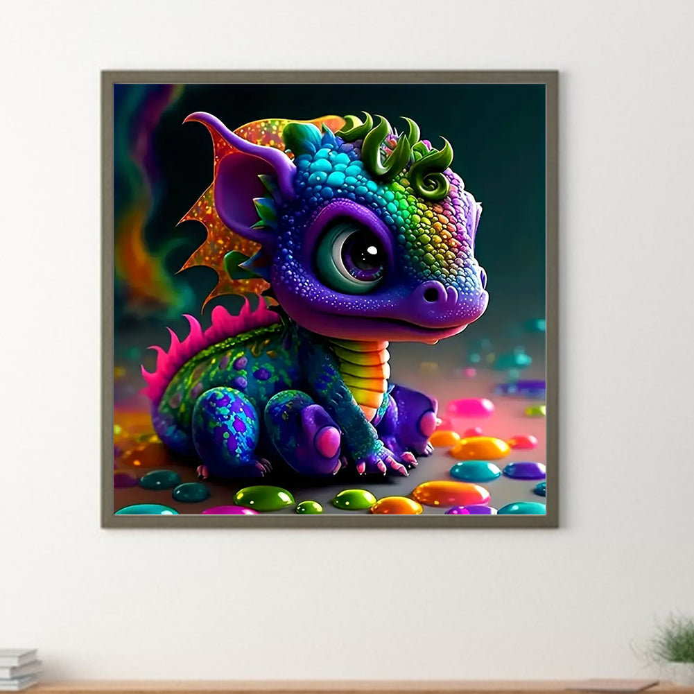 Cute Little Dragon - Full Round Drill Diamond Painting 30*30CM