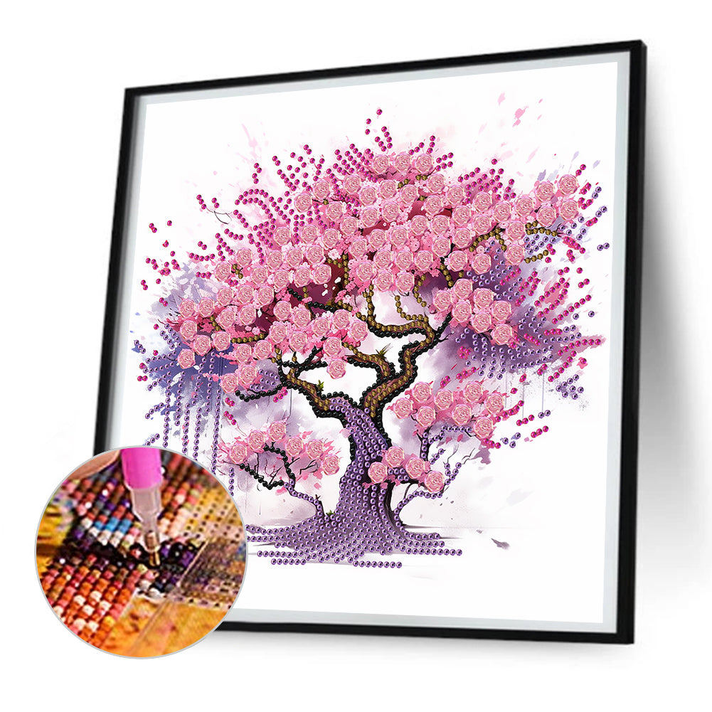 Flower Tree - Special Shaped Drill Diamond Painting 30*30CM