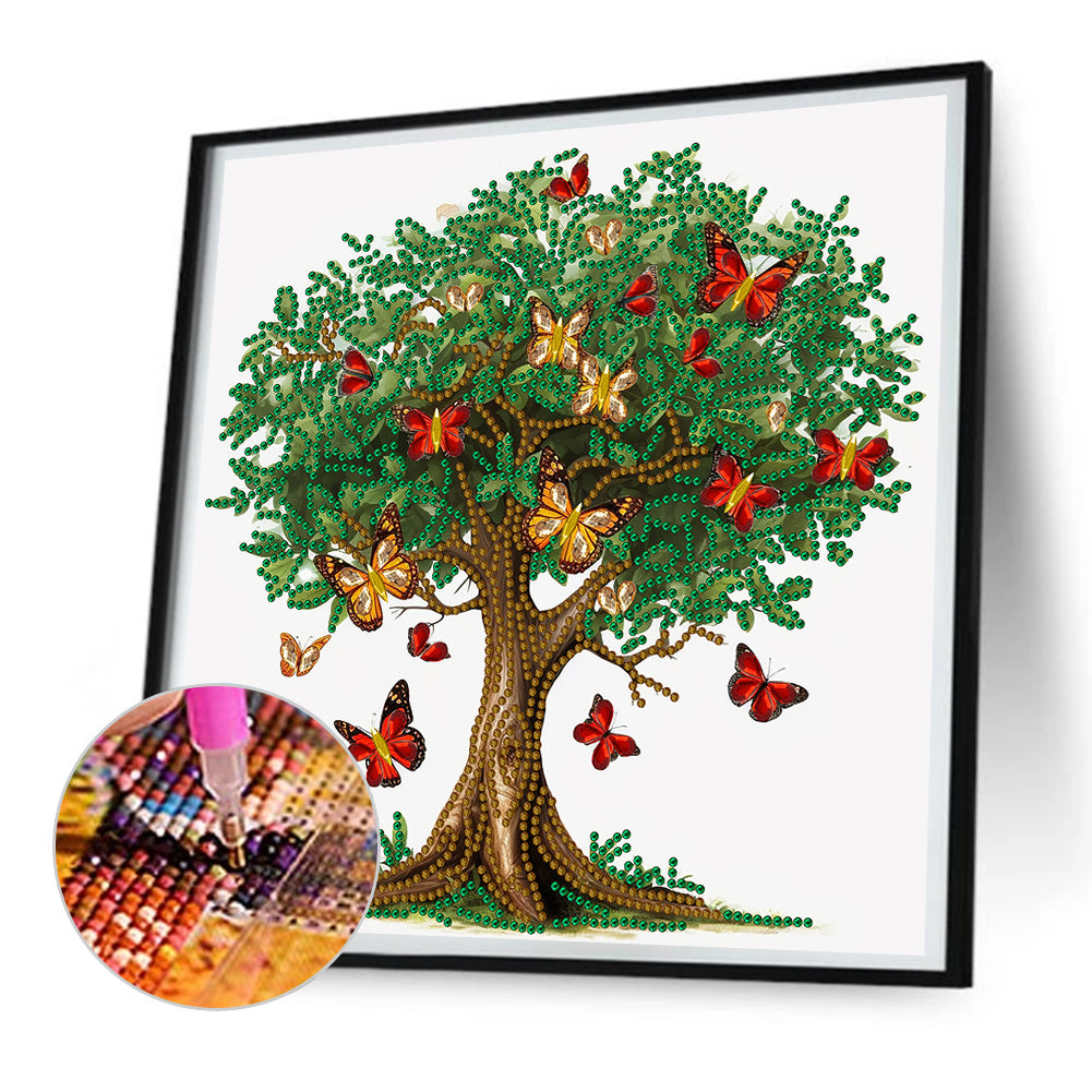 Flower Tree - Special Shaped Drill Diamond Painting 30*30CM