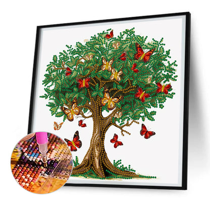 Flower Tree - Special Shaped Drill Diamond Painting 30*30CM