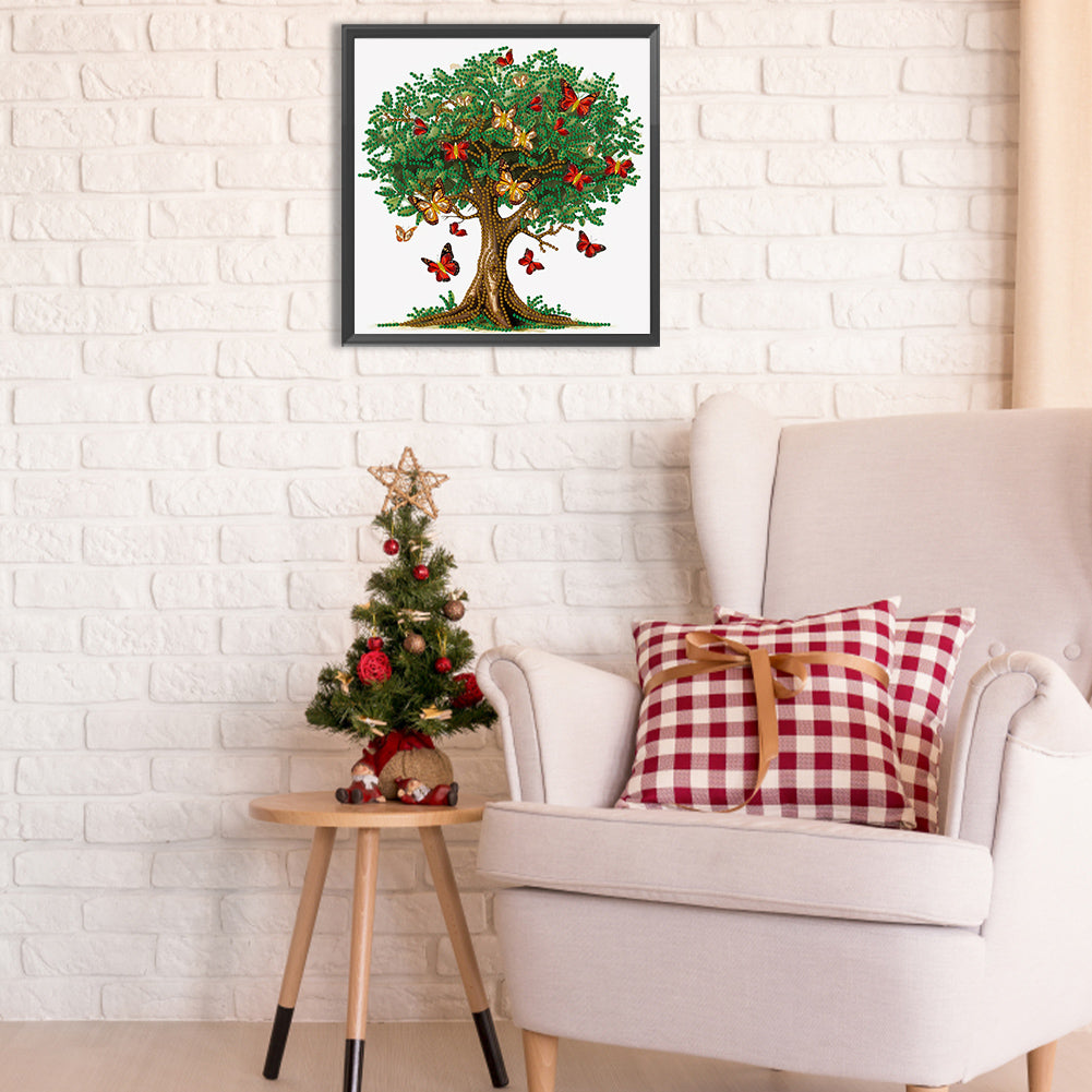 Flower Tree - Special Shaped Drill Diamond Painting 30*30CM