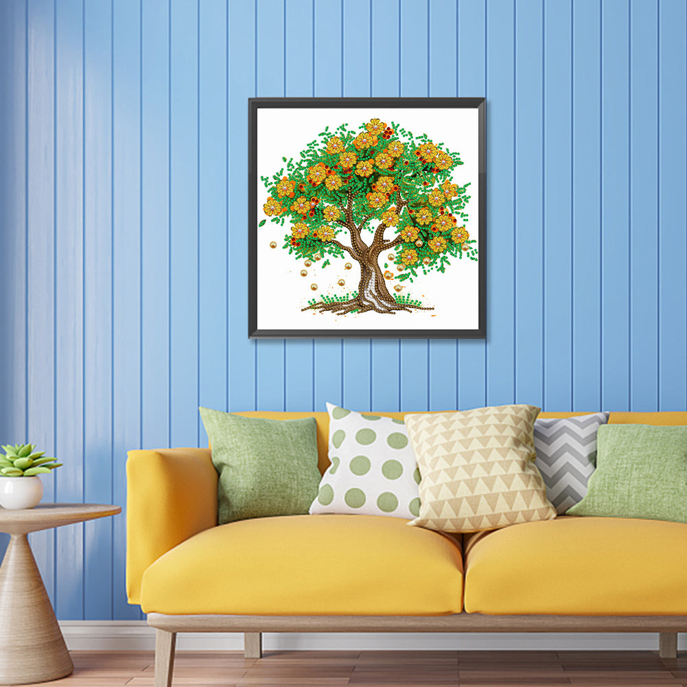 Flower Tree - Special Shaped Drill Diamond Painting 30*30CM