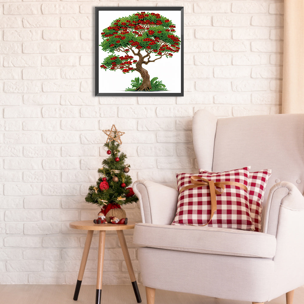 Flower Tree - Special Shaped Drill Diamond Painting 30*30CM