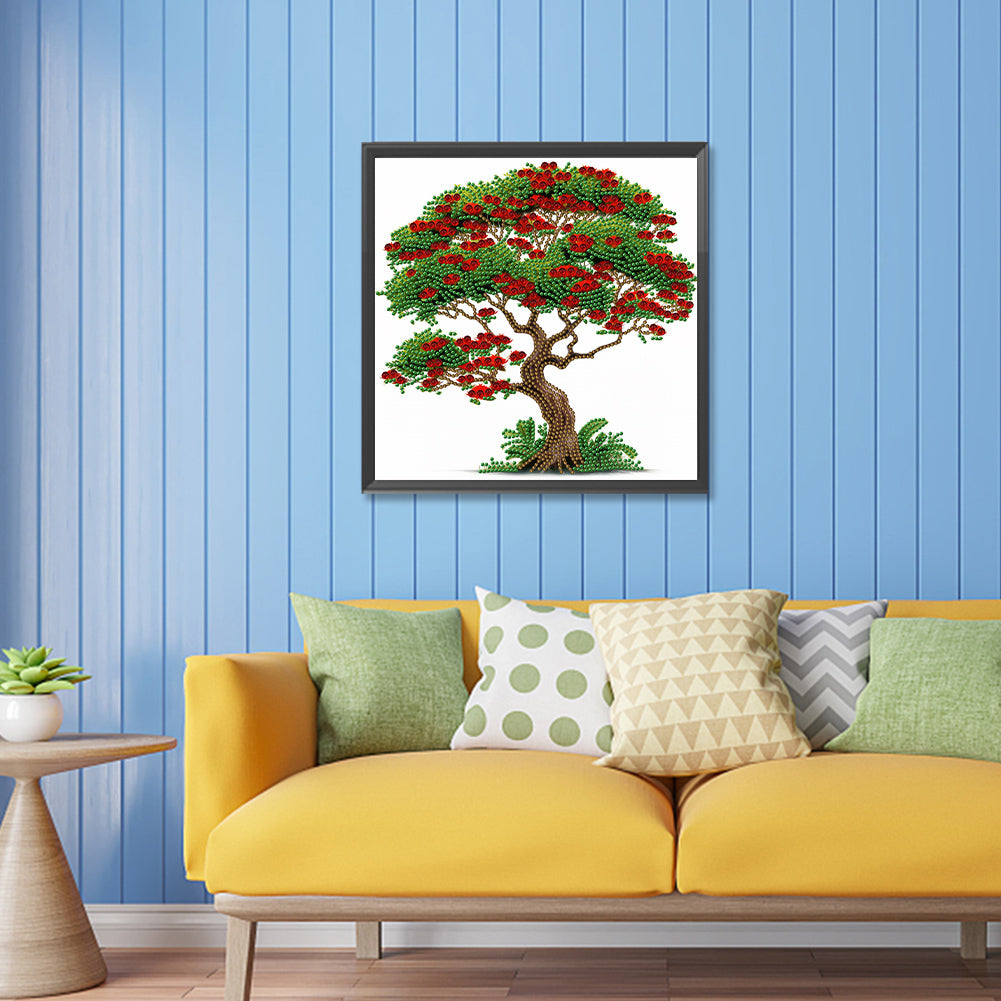 Flower Tree - Special Shaped Drill Diamond Painting 30*30CM