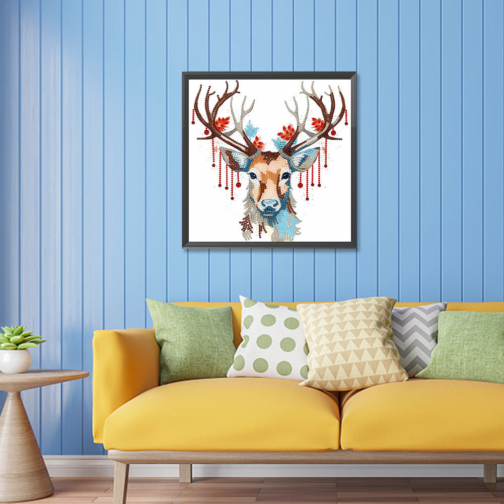 Deer Head - Special Shaped Drill Diamond Painting 30*30CM