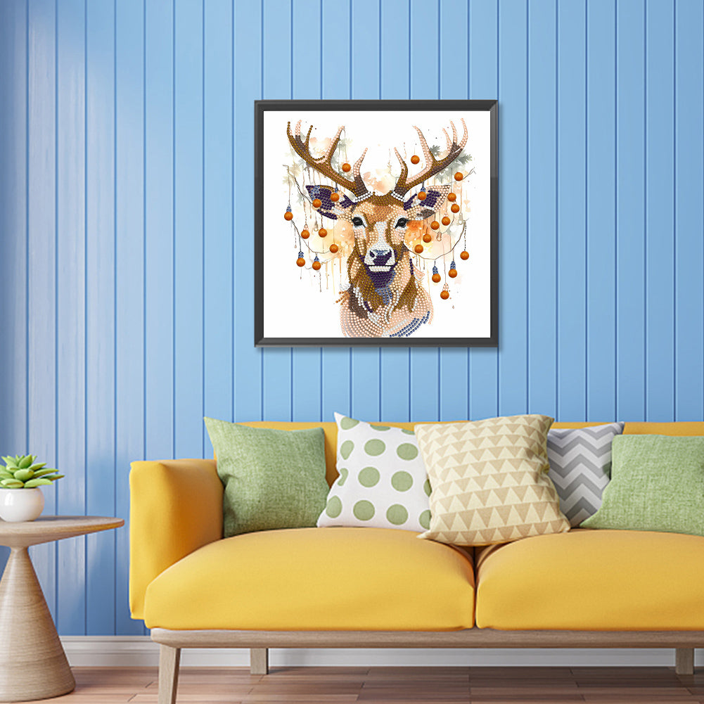 Deer Head - Special Shaped Drill Diamond Painting 30*30CM