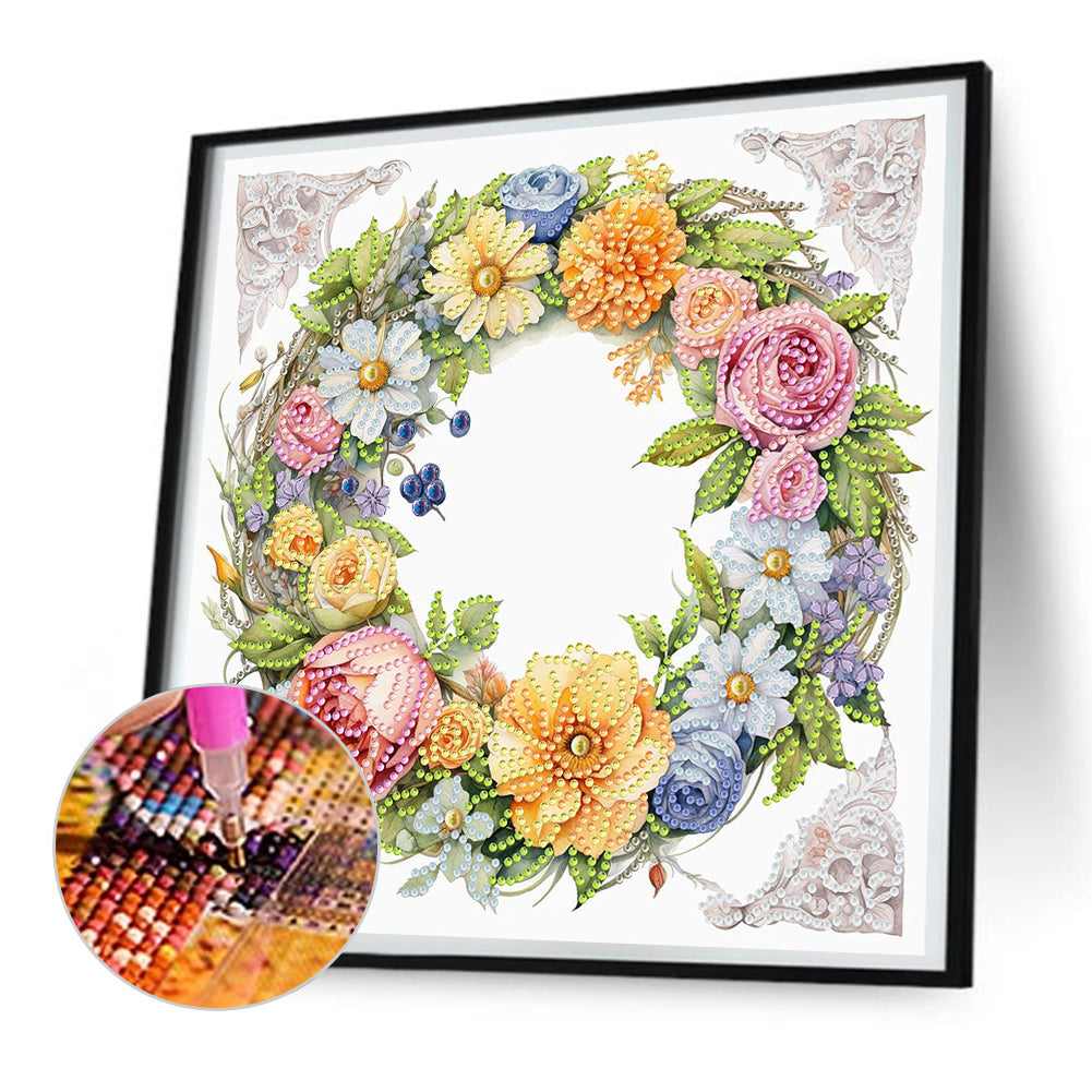 Wreath - Special Shaped Drill Diamond Painting 30*30CM