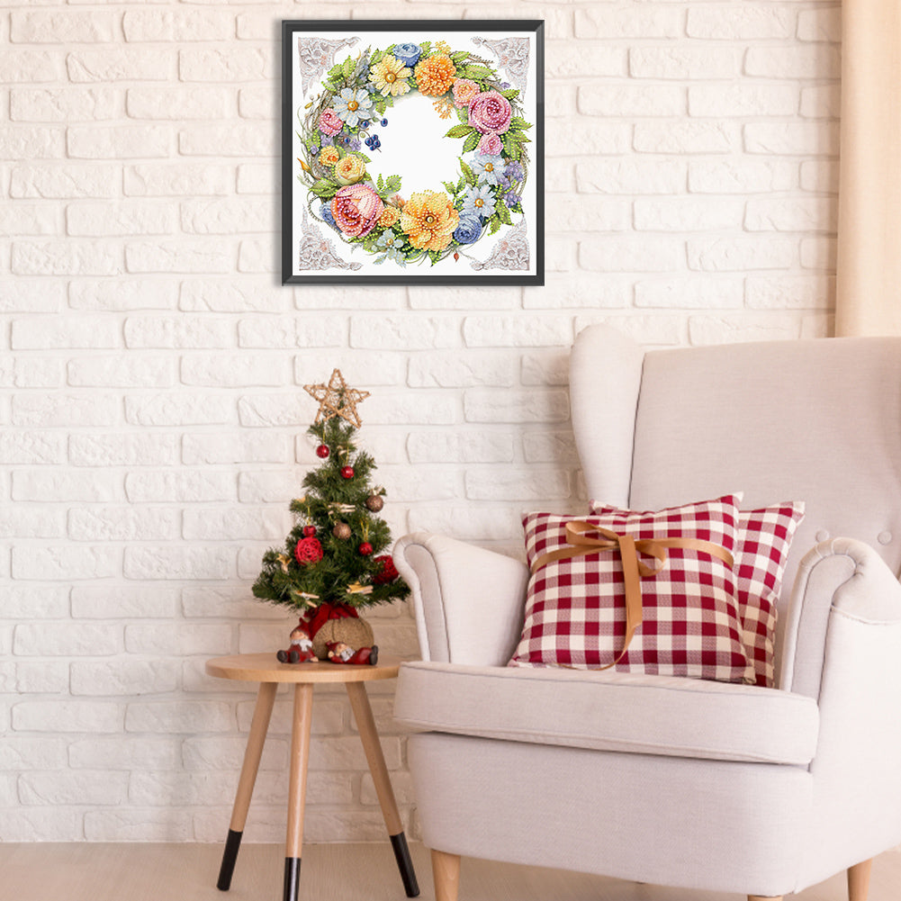 Wreath - Special Shaped Drill Diamond Painting 30*30CM