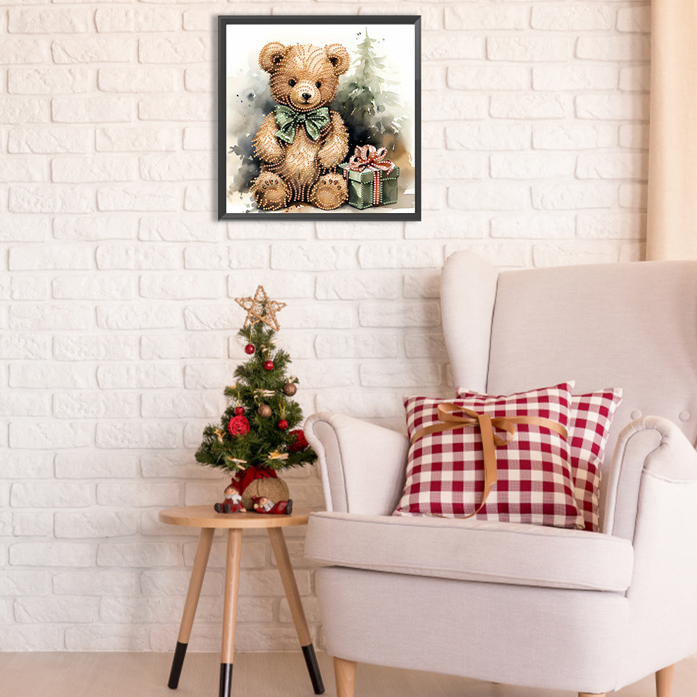 Gift Bear - Special Shaped Drill Diamond Painting 30*30CM