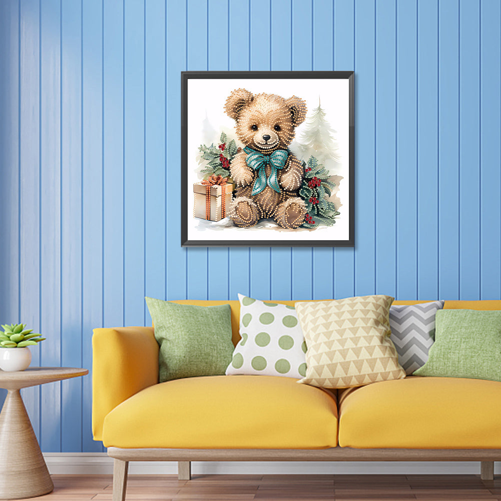 Gift Bear - Special Shaped Drill Diamond Painting 30*30CM