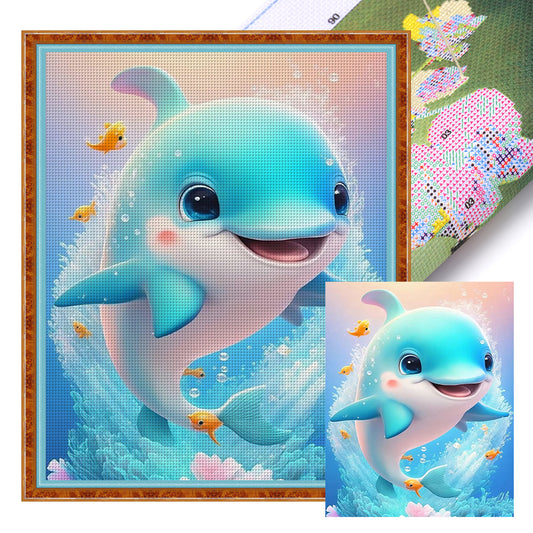 Little Dolphin - 11CT Stamped Cross Stitch 40*50CM