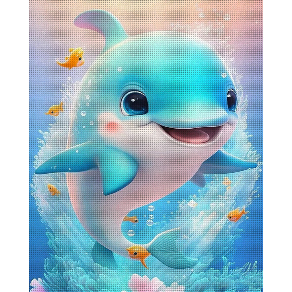 Little Dolphin - 11CT Stamped Cross Stitch 40*50CM